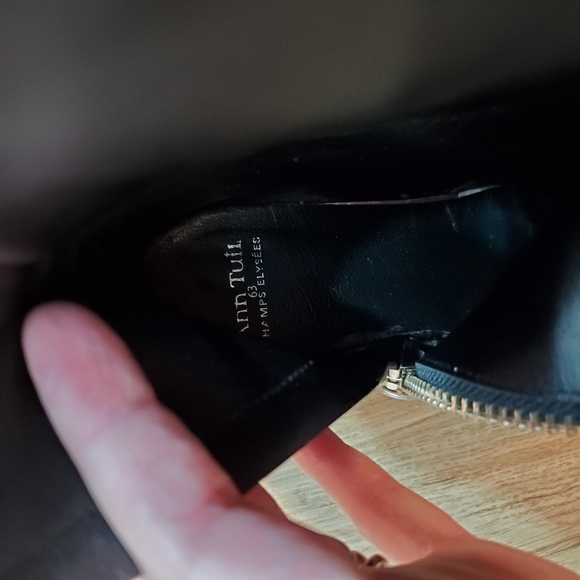 Ann Tuil Champs Elysees black leather booties 35 - Picture 2 of 9